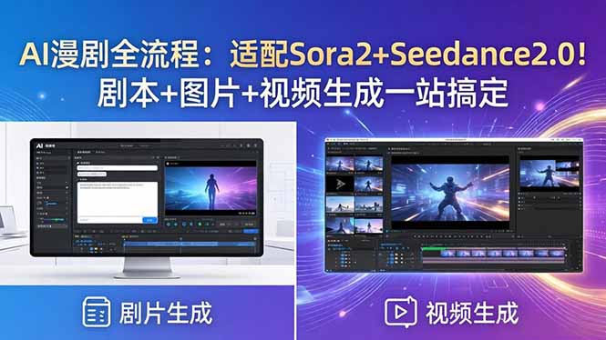 AI漫剧全流程：适配Sora2+Seedance2.0！剧本+图片+视频生成一站搞定-问小徐资源库