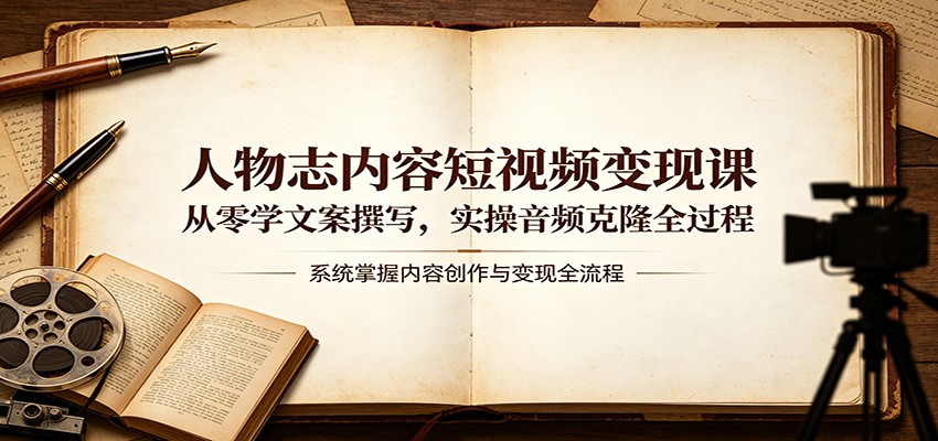 人物志内容短视频变现课：从零学文案撰写，实操音频克隆全过程-问小徐资源库