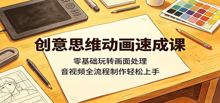 创意思维动画速成课：零基础玩转画面处理，音视频全流程制作轻松上手-问小徐资源库