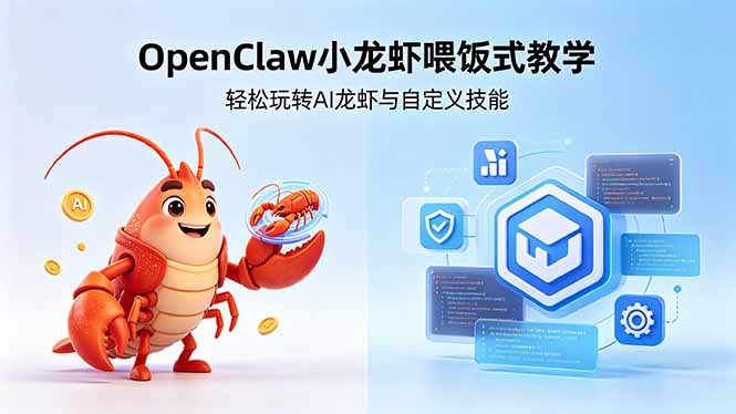 不用懂技术！OpenClaw小龙虾喂饭式教学，轻松玩转AI龙虾与自定义技能 (5月22更新-问小徐资源库