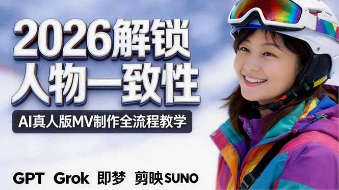 2026独创解锁人物一致性：AI真人版MV制作，不讲空话，不拼概念，全流程实操-问小徐资源库