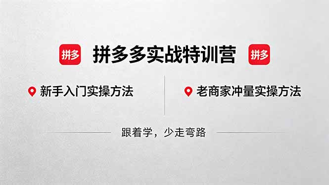 拼多多实战特训营(更新5月15-问小徐资源库