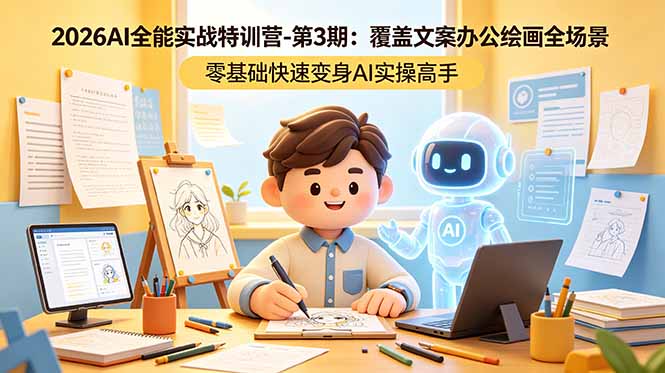 2026AI全能实战特训营-第3期：覆盖文案办公绘画全场景 零基础快速变身AI实操高手-问小徐资源库