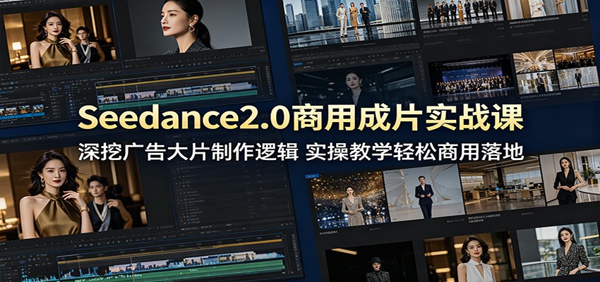 Seedance2.0商用成片实战课：深挖广告大片制作逻辑，实操教学轻松商用落地-问小徐资源库