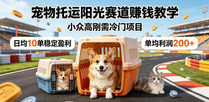 宠物托运阳光赛道賺钱教学，小众高刚需冷门项目，日均10单稳定盈利，单均利润200+-问小徐资源库