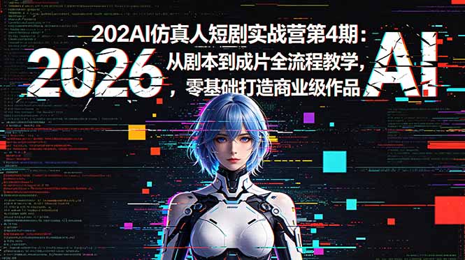 2026AI仿真人短剧实战营第4期：从剧本到成片全流程教学，零基础打造商业级作品-问小徐资源库