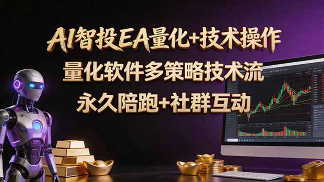AI智投EA量化操作技术训练营，软件自动操作，简单学习轻松上入手日入30-100U-问小徐资源库