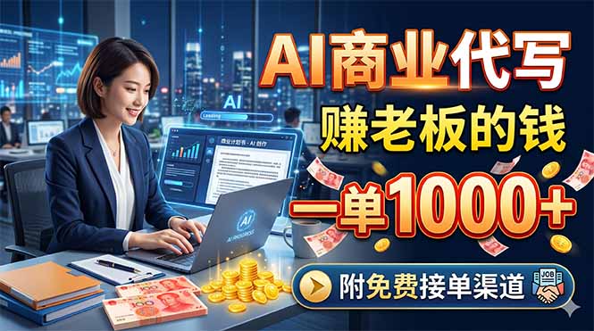 AI商业代写，赚老板的钱，一单1000+，附免费接单渠道-问小徐资源库