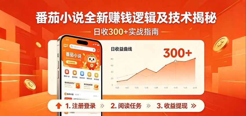番茄小说全新赚钱逻辑及技术日收300+，小白新书皆可做！无脑赚就行了！-问小徐资源库