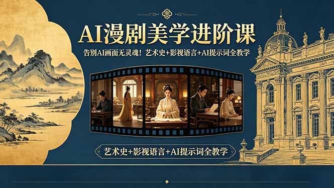 告别AI画面无灵魂！AI漫剧美学进阶课，艺术史+影视语言+AI提示词全教学-问小徐资源库