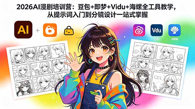 2026AI漫剧培训营:豆包+即梦+Vidu+海螺全工具教学,从提示词入门到分镜设计一站式掌握-问小徐资源库