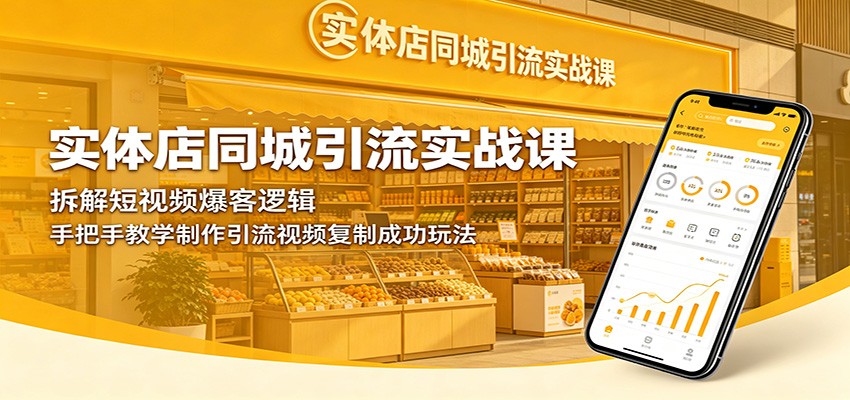 实体店同城引流实战课：拆解短视频爆客逻辑，手把手教学制作引流视频复制成功玩法-问小徐资源库