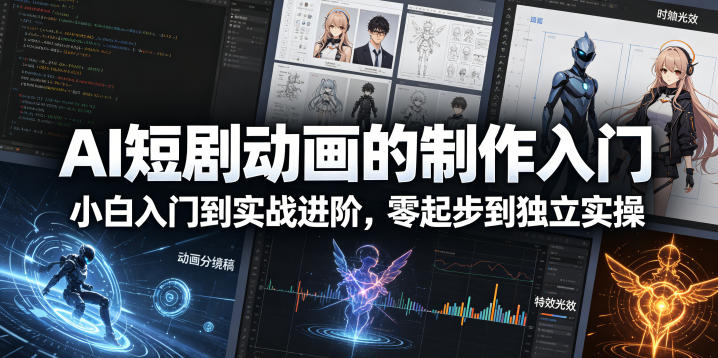 AI短剧动画的制作入门，小白入门到实战进阶，零起步到独立实操-问小徐资源库