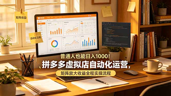 普通人也能日入 1000！拼多多虚拟店自动化运营，矩阵放大收益全程实操流程-问小徐资源库
