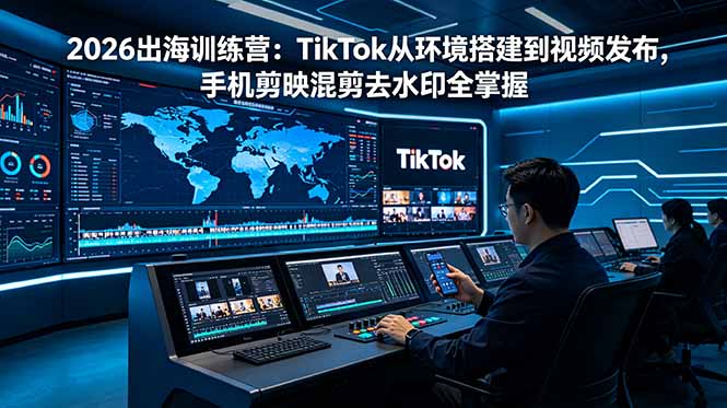 2026出海训练营：TikTok从环境搭建到视频发布，手机剪映混剪去水印全掌握-问小徐资源库