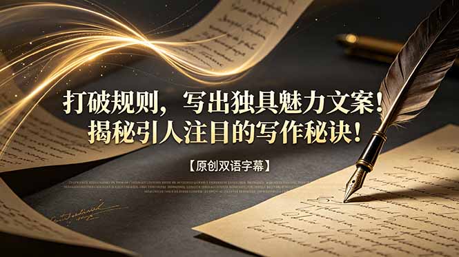 打破规则，写出独具魅力文案！揭秘引人注目的写作秘诀！【原创双语字幕】-问小徐资源库