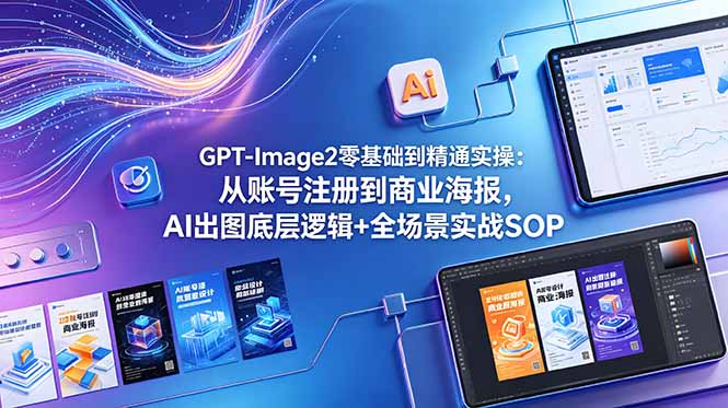 GPT-Image2零基础到精通实操:从账号注册到商业海报,AI出图底层逻辑+全场景实战SOP-问小徐资源库