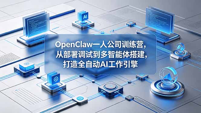 OpenClaw 一人公司训练营，从部署调试到多智能体搭建，打造全自动 AI 工作引擎-问小徐资源库
