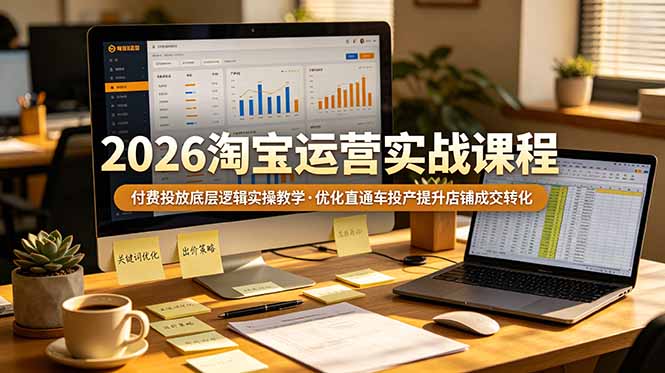 2026 淘宝运营实战课程，付费投放底层逻辑实操教学，优化直通车投产提升店铺成交转化-问小徐资源库