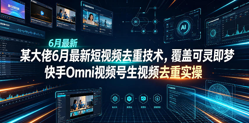 某大佬6月最新短视频去重技术，覆盖可灵即梦快手Omni视频号生视频去重实操-问小徐资源库