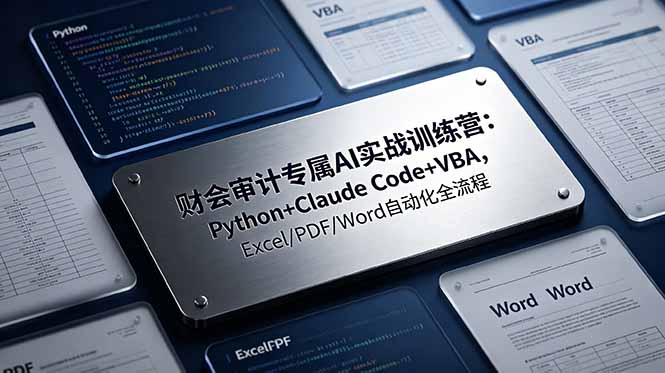 财会审计专属 AI实战训练营：Python+Claude Code+VBA，Excel/PDF/Word自动化全流程-问小徐资源库