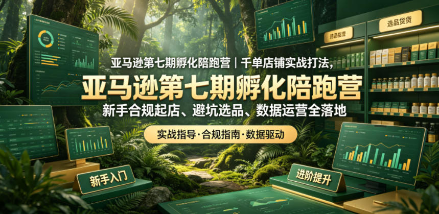 亚马逊第七期孵化陪跑营｜千单店铺实战打法，新手合规起店、避坑选品、数据运营全落地(更新0625)-问小徐资源库