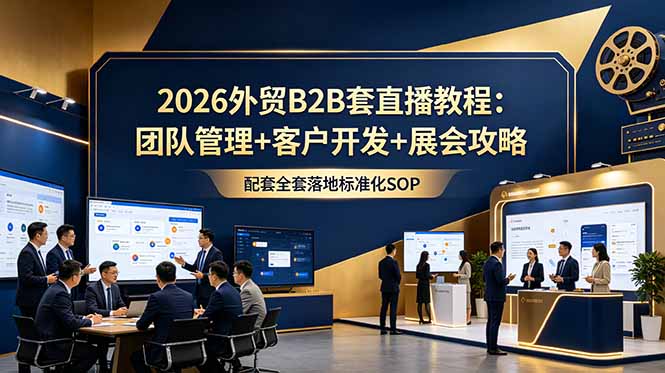 2026外贸B2B套直播教程:团队管理+客户开发+展会攻略,配套全套落地标准化SOP-问小徐资源库