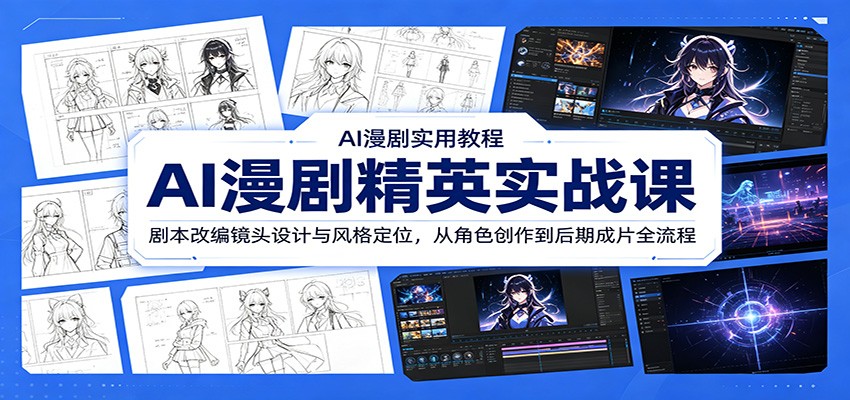 AI漫剧精英实战课：剧本改编镜头设计与风格定位，从角色创作到后期成片全流程-问小徐资源库