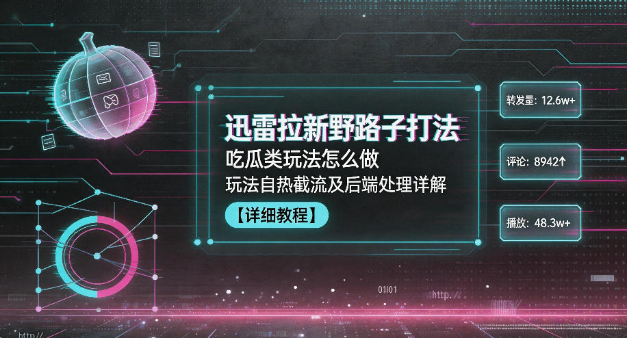 迅雷拉新野路子打法,吃瓜类玩法怎么做,玩法自热截流及后端处理详解-问小徐资源库