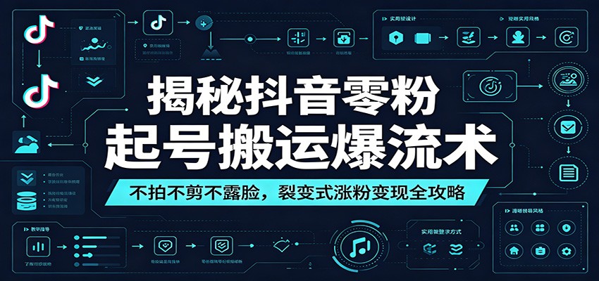 揭秘抖音零粉起号搬运爆流术：不拍不剪不露脸，裂变式涨粉变现全攻略-问小徐资源库