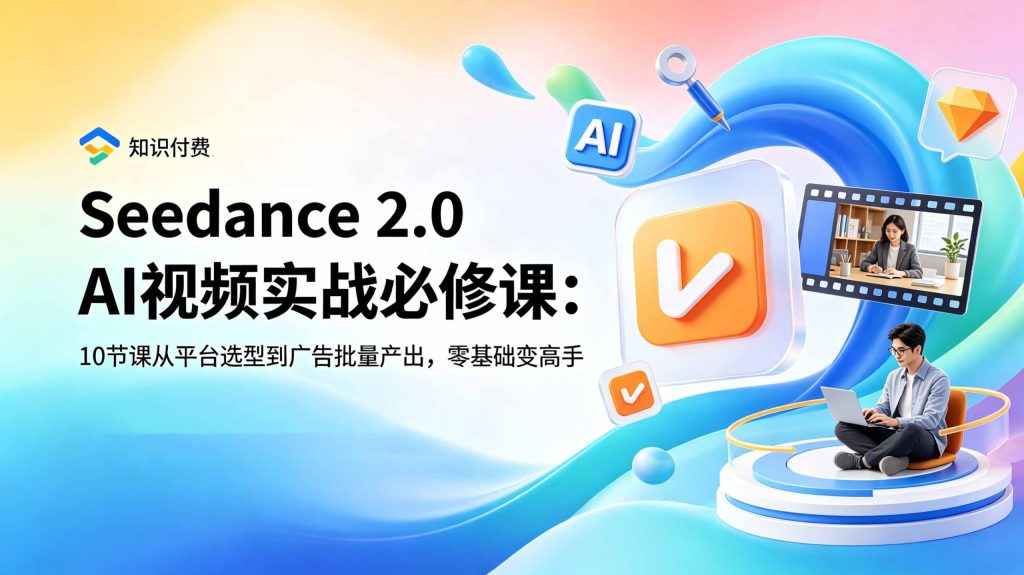 Seedance 2.0 AI视频实战必修课：10节课从平台选型到广告批量产出，零基础变高手-问小徐资源库