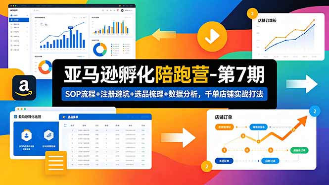 亚马逊孵化陪跑营-第7期：SOP流程+注册避坑+选品梳理+数据分析，千单店铺实战打法(更新0625-问小徐资源库
