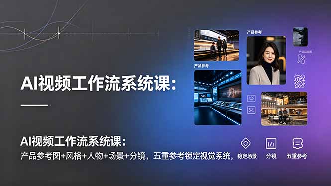 AI视频工作流系统课：产品参考图+风格+人物+场景+分镜，五重参考锁定视觉系统，稳定产出高质量视频-问小徐资源库