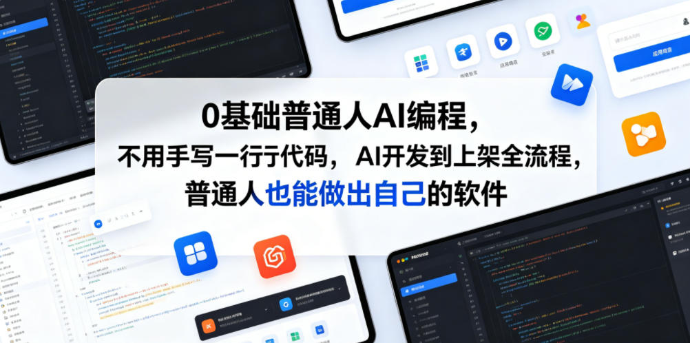 0基础普通人AI编程，不用手写一行代码，AI开发到上架全流程，普通人也能做出自己的软件-问小徐资源库