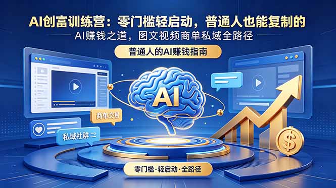 AI创富训练营：零门槛轻启动，普通人也能复制的AI赚钱之道，图文视频商单私域全路径-问小徐资源库