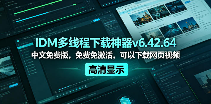 IDM多线程下载神器v6.42.64中文免费版，免费免激活，可以下载网页视频(例如飞书文档内的视频)-问小徐资源库
