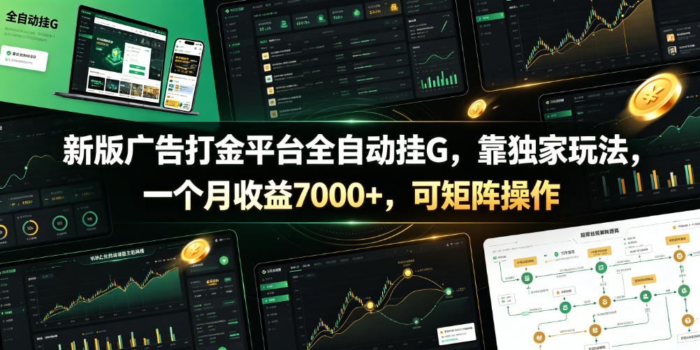 新版广告打金平台全自动挂G，靠独家玩法，一个月收益7000+，可矩阵操作【附全套脚本】【揭秘】-问小徐资源库