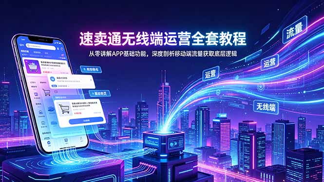 速卖通无线端运营全套教程,从零讲解APP基础功能,深度剖析移动端流量获取底层逻辑-问小徐资源库