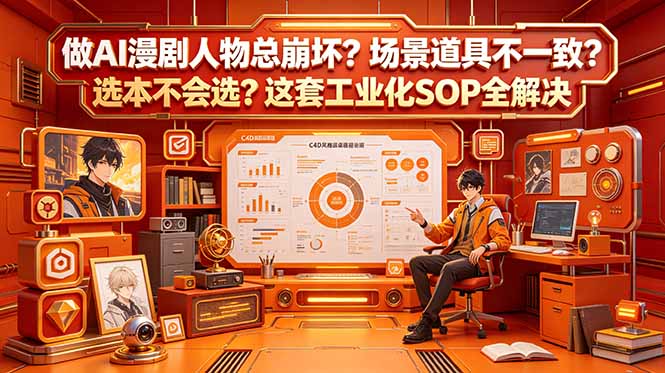 做AI漫剧人物总崩坏？场景道具不一致？选本不会选？这套工业化SOP全解决 (更新-问小徐资源库