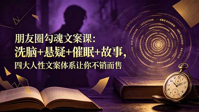 朋友圈勾魂文案课：洗脑+悬疑+催眠+故事，四大人性文案体系让你不销而售-问小徐资源库