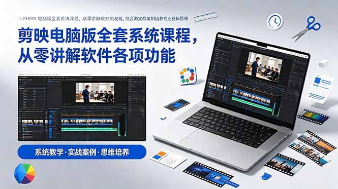 剪映电脑版全套系统课程，从零讲解软件各项功能，结合海量实战案例培养专业剪辑思维-问小徐资源库