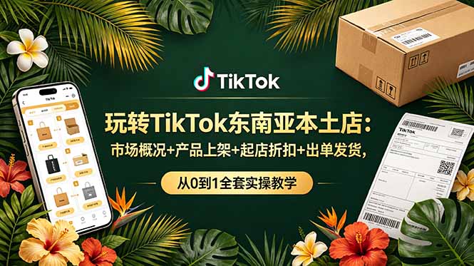 玩转TikTok东南亚本土店：市场概况+产品上架+起店折扣+出单发货，从0到1全套实操教学-问小徐资源库