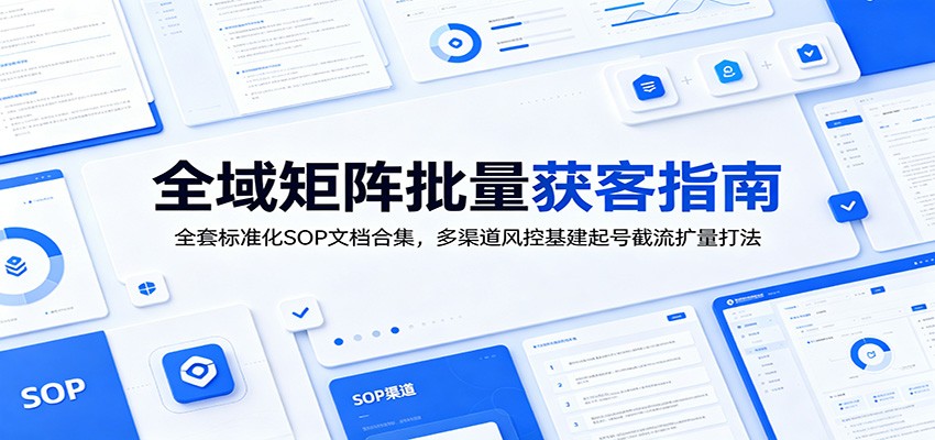全域矩阵批量获客指南：全套标准化SOP文档合集，多渠道风控基建起号截流扩量打法-问小徐资源库
