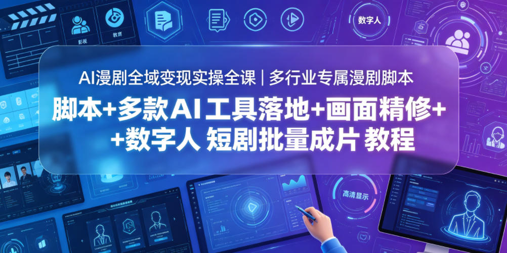 AI漫剧全域变现实操全课|多行业专属漫剧脚本+多款AI工具落地+画面精修+数字人短剧批量成片全教程-问小徐资源库