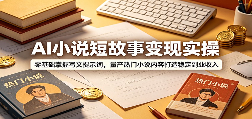 AI小说短故事变现实操：零基础掌握写文提示词，量产热门小说内容打造稳定副业收入-问小徐资源库