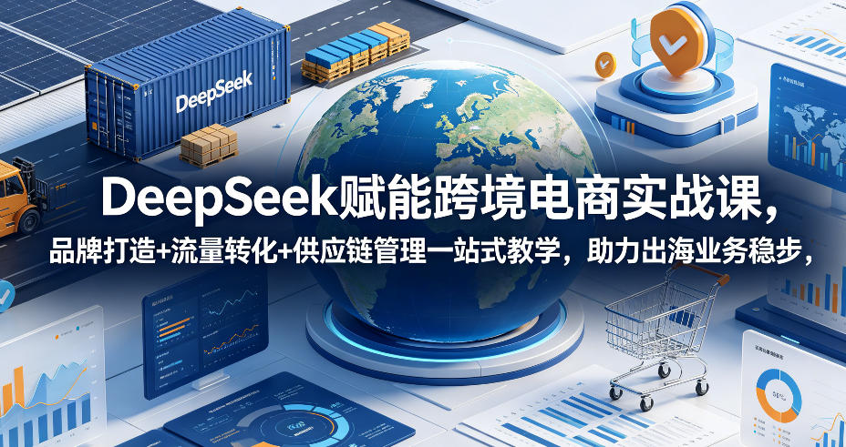 DeepSeek赋能跨境电商实战课，品牌打造+流量转化+供应链管理一站式教学，助力出海业务稳步发展-问小徐资源库