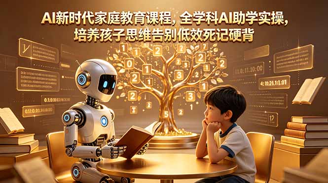 AI新时代家庭教育课程，全学科AI助学实操，培养孩子思维告别低效死记硬背-问小徐资源库