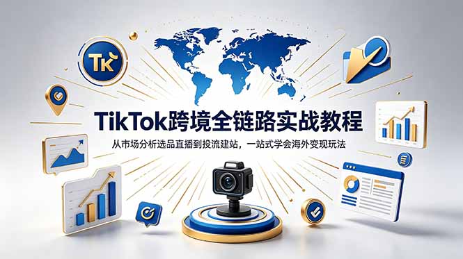 TikTok+独立站跨境基础全套教程,拆解平台盈利逻辑,新手从零跑通变现全流程-问小徐资源库
