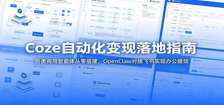 Coze自动化变现落地指南：各类商用智能体从零搭建，OpenClaw对接飞书实现办公提效-问小徐资源库