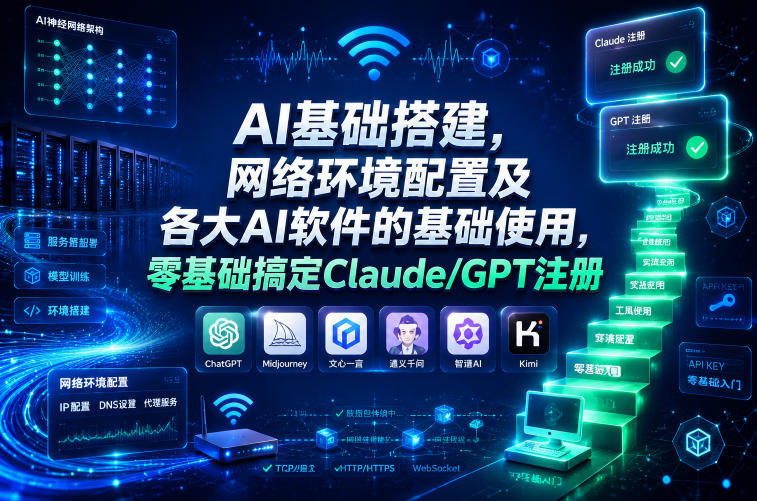 AI基础搭建，网络环境配置及各大AI软件的基础使用，零基础搞定Claude/GPT注册-问小徐资源库